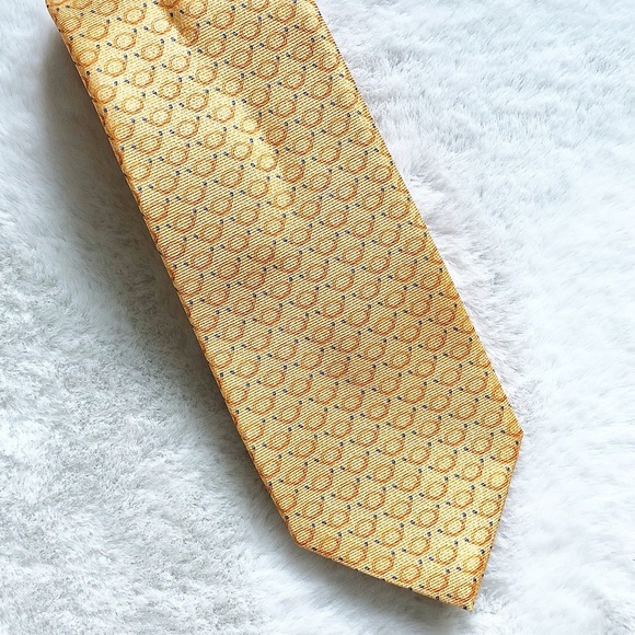 BVLGARI Yellow Tie Designer Chic Sophisticated